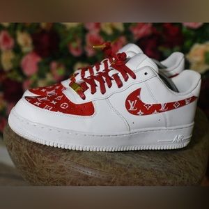 Nike Air Force 1 ‘07 Custom White Red Gold
